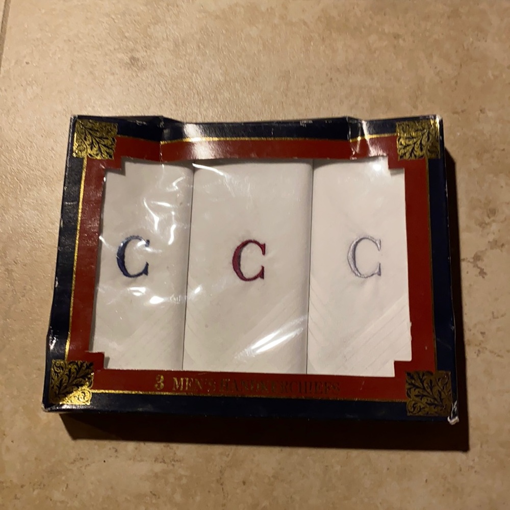 Boxed Set of 3 initial "C" Handkerchiefs
